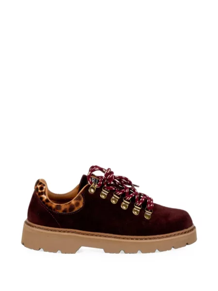 Pantofi Stokton de catifea cu imagine cu model leopard roșu