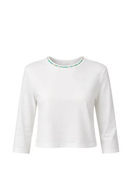 Koszulka Reformation z koralikami biała