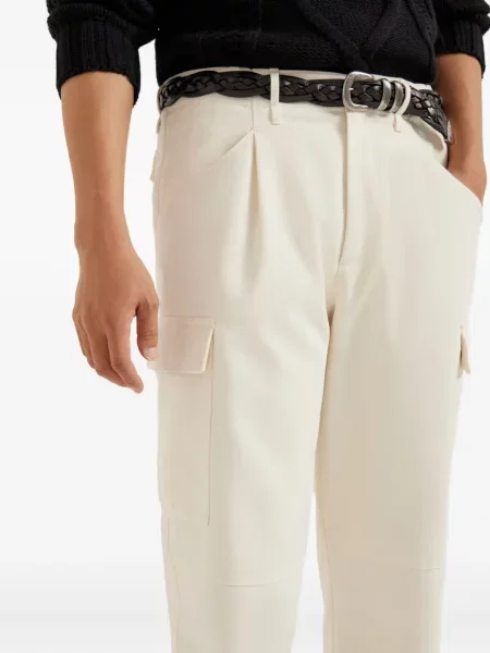 Pantaloni cargo Brunello Cucinelli alb