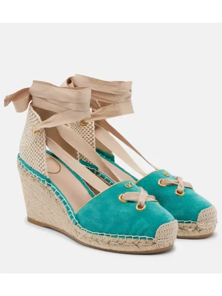 Espadrile Valentino Garavani din piele de căprioară albastru