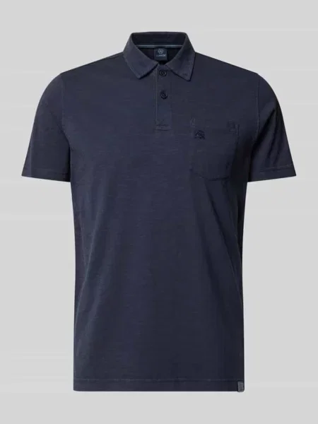 Koszulka polo o kroju regular fit z brustaszą Lerros granatowa