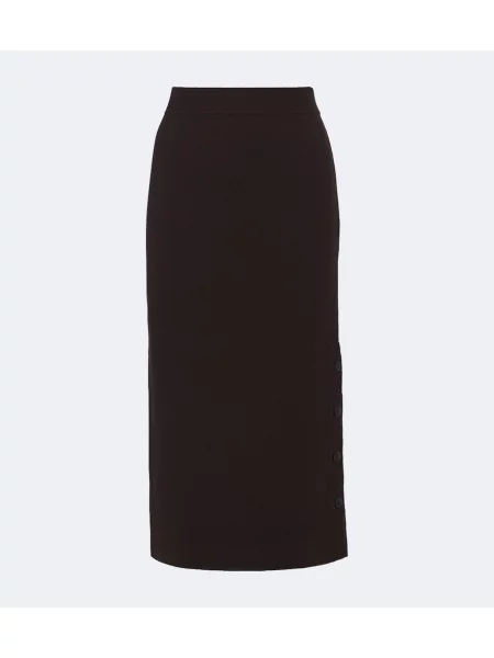 Fustă midi Max Mara de lână maro