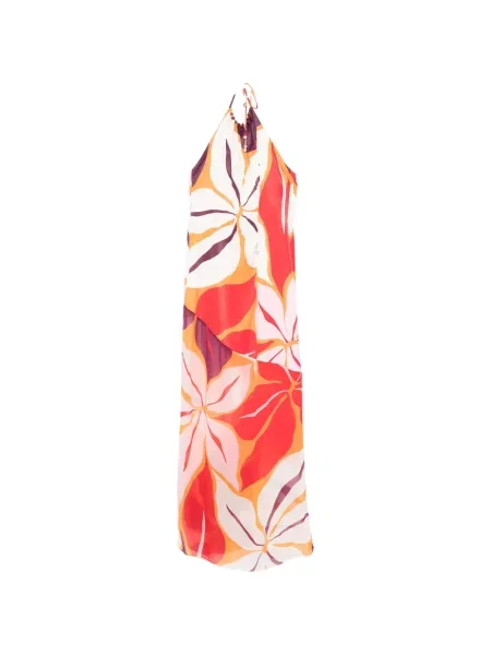 Rochie maxi Cala De La Cruz cu model floral cu imagine alb