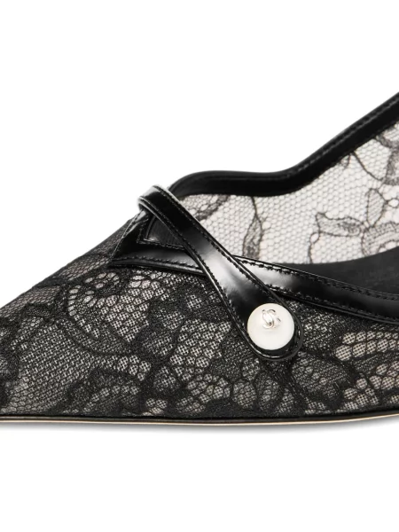 Pantofi cu toc Jimmy Choo din dantelă negru