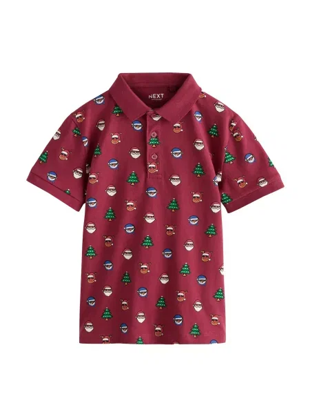 Next Tricou Christmas albastru / verde / roșu burgundy alb