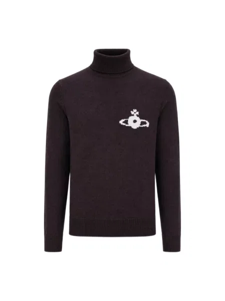 Sweter z golfem Vivienne Westwood wełniany brązowy