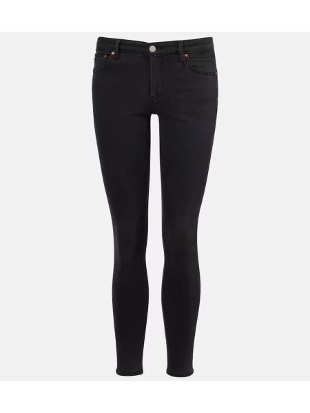 Jeansy skinny Ag Jeans z niską talią czarne