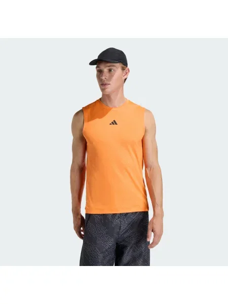 KOSZULKA BEZ RĘKAWÓW POWER 3 STRIPES pomarańczowa