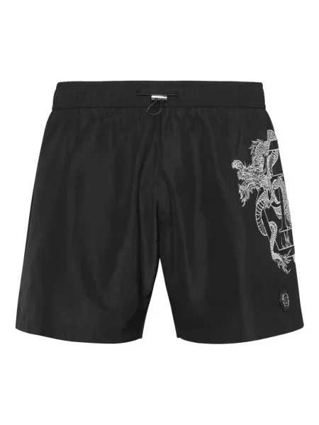 Slip de baie Philipp Plein cu imagine negru