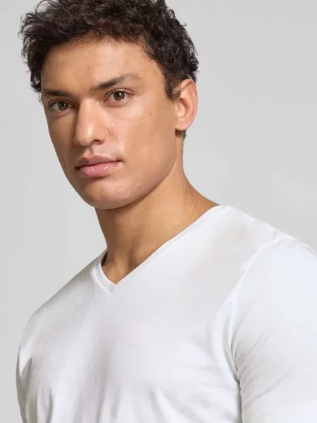 T-shirt z dekoltem w serek Christian Berg Men biała