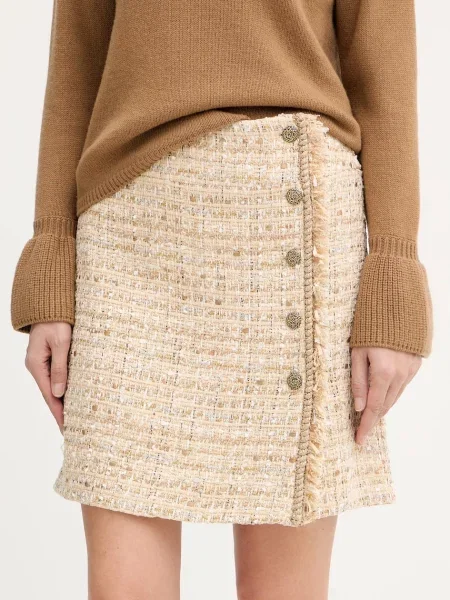 Luisa Spagnoli fustă mini evazați bej