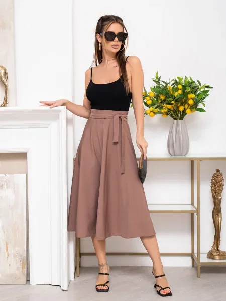 ISSA Plus Спідниця міді Без підкладки коричневий