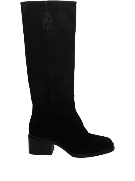 Botine Chuckies din piele de căprioară cu toc bloc negru