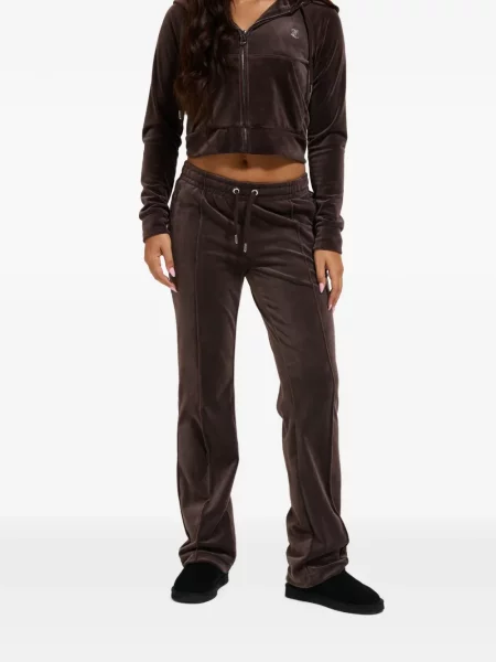 Veliūrinės bėgimas kelnės Juicy Couture ruda