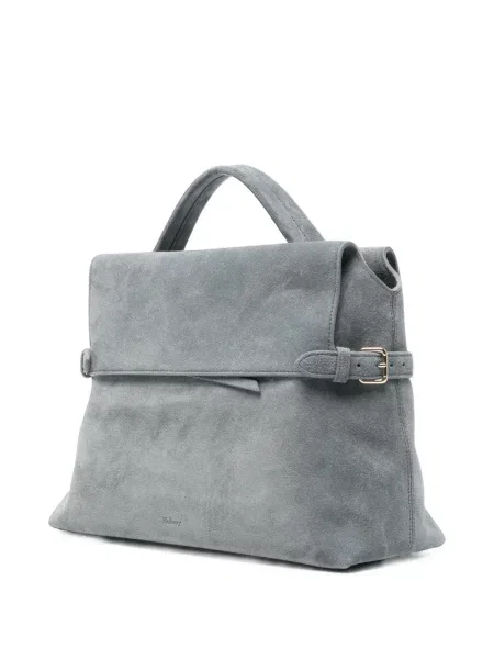 Geantă shopper Mulberry din piele de căprioară gri
