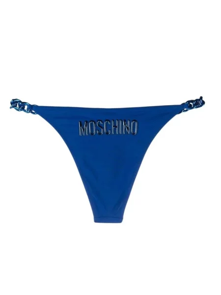 Bikini Moschino z logo niebieskie