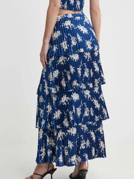 Sukně Abercrombie & Fitch tmavomodrá maxi áčková