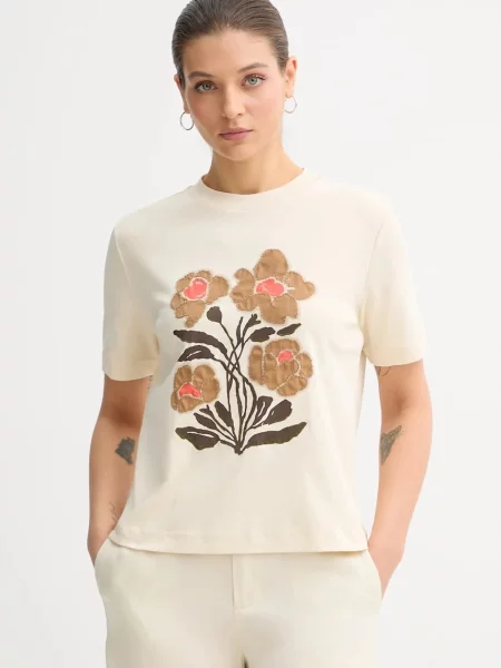 Тениска United Colors of Benetton дамска бежово