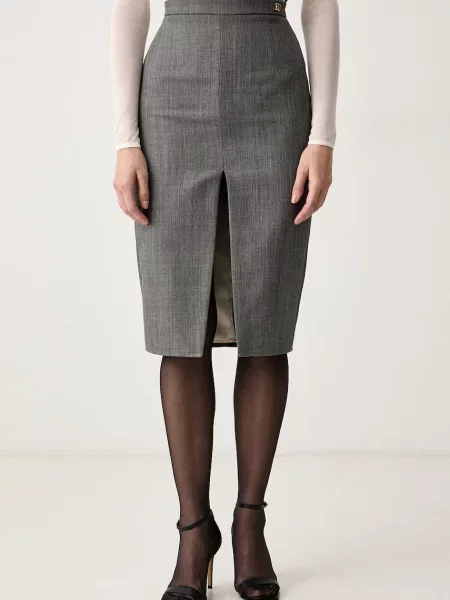 Elisabetta Franchi Spódnica ołówkowa Fitted Fit szary
