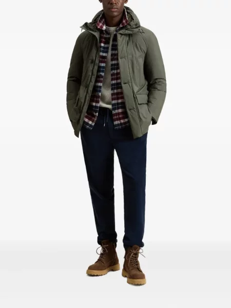 Geacă Woolrich cu glugă verde