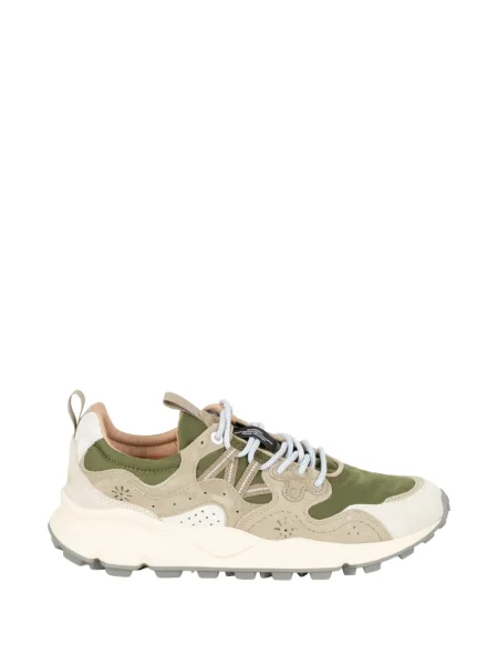 Sneakerși Flower Mountain cu șireturi cu model floral din dantelă verde
