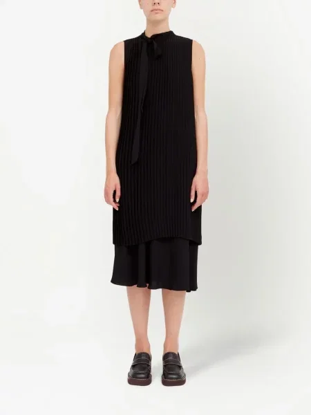 Asimetriškas plisuotas kostiumas suknele Mm6 Maison Margiela juoda