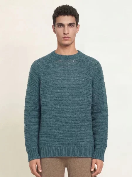Roberto Collina Sweter Girocollo Z Alpaki blau