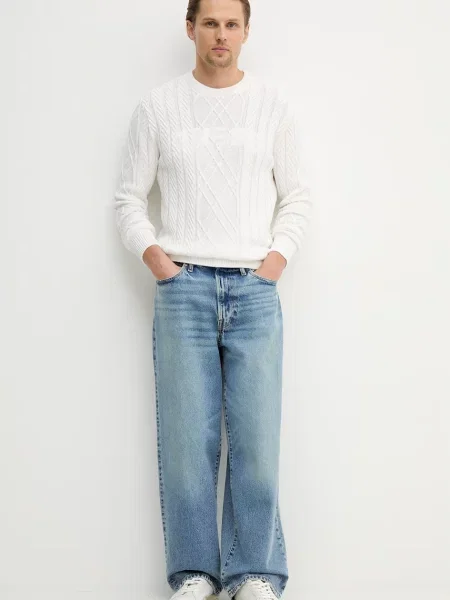 Guess sweter KONRAD biały