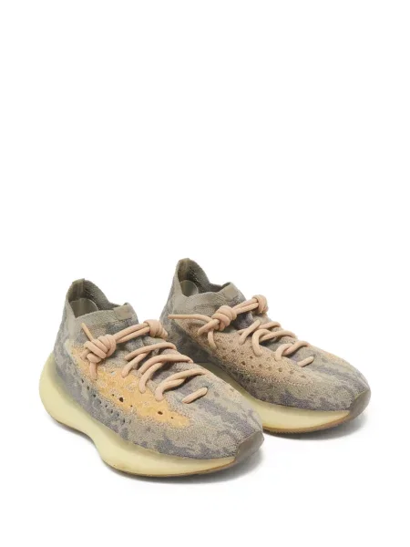 Плетени маратонки Adidas Yeezy с връзки сиво