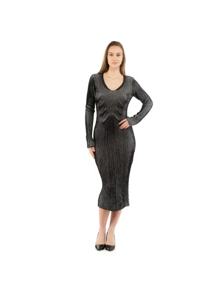 Sukienka midi Moschino wełniana garniturowa do kolan czarna