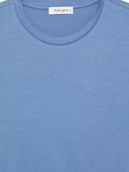 Tricou Kangra cu decolteu rotund albastru