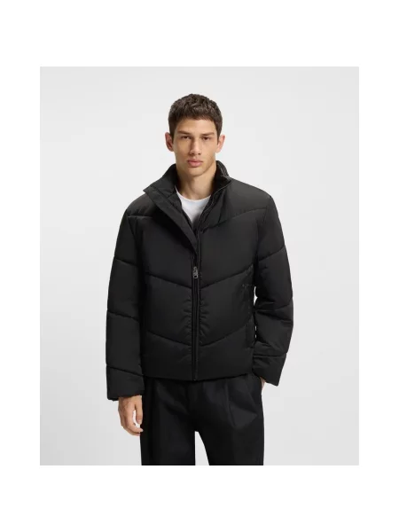 Kurtka HUGO Water-Repellent Puffer Logo Print M czarny