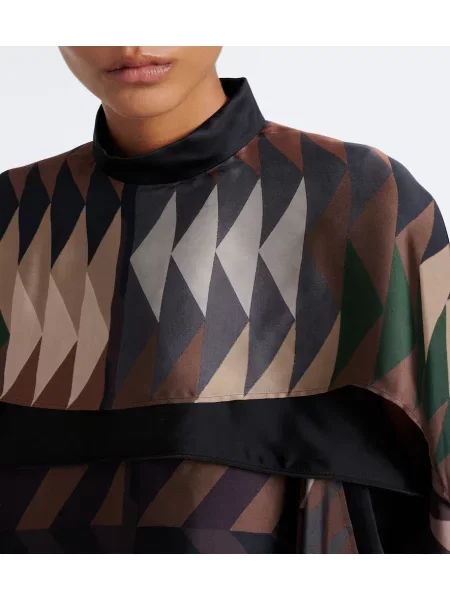 Top Sacai din satin cu imagine