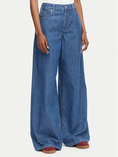 Tommy Hilfiger Jeansy Wide Leg niebieski