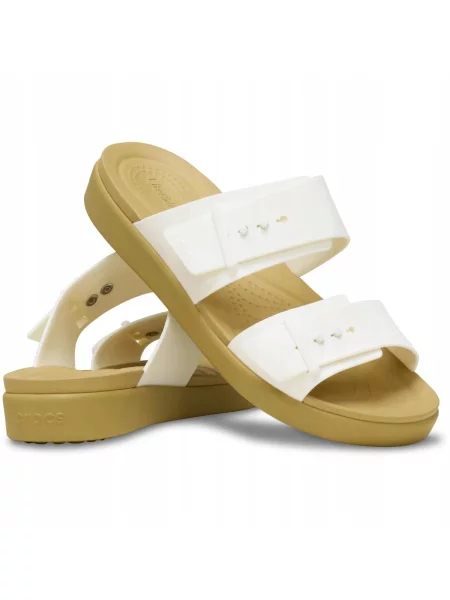 Sandały dla Kobiet Crocs Brooklyn Buckle Low. białe