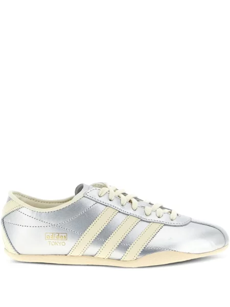 Pruhované žebrované tričko Adidas bílé