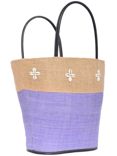 Le Comptoir de la plage Пляжна сумка Shelly_Blue Солома синій