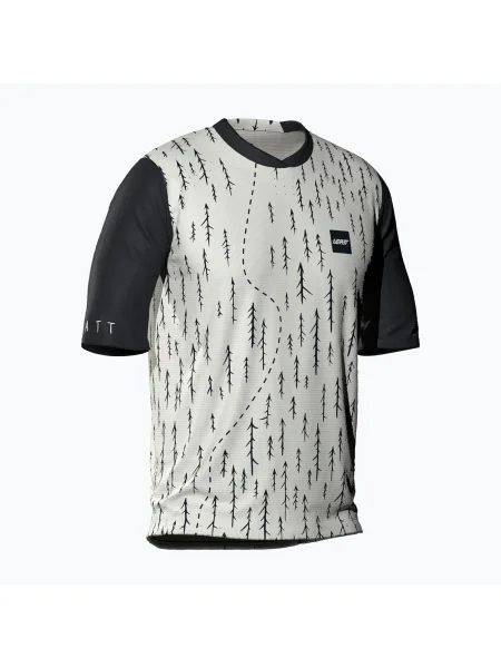 Tricou de ciclism pentru copii Leatt MTB Gravity Jr white trails alb