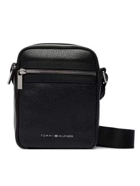 Tommy Hilfiger Saszetka Th Bus Leather Mini Reporter czarny