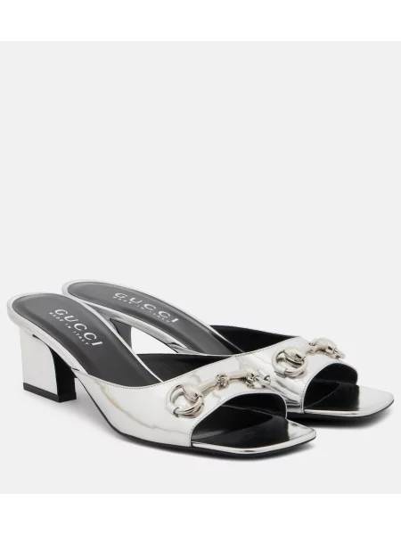 Papuci tip mules Gucci din piele