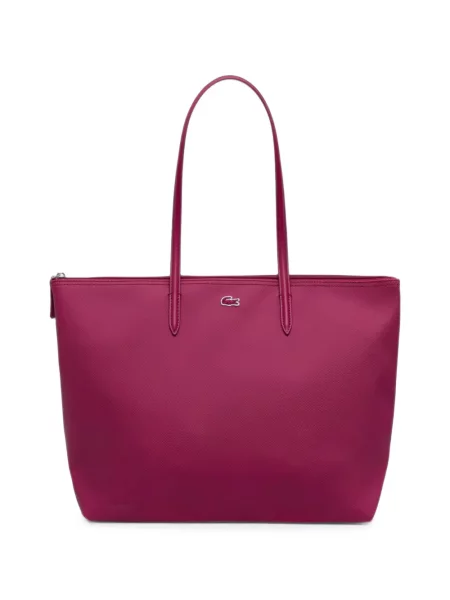 Geantă shopper Lacoste cu autograf roz