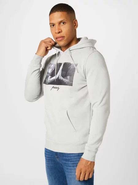 Mister Tee Sweater majica Pray svijetlosiva / crna / bijela siva