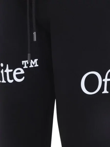 Pantaloni Off-white cu imagine alergare alb