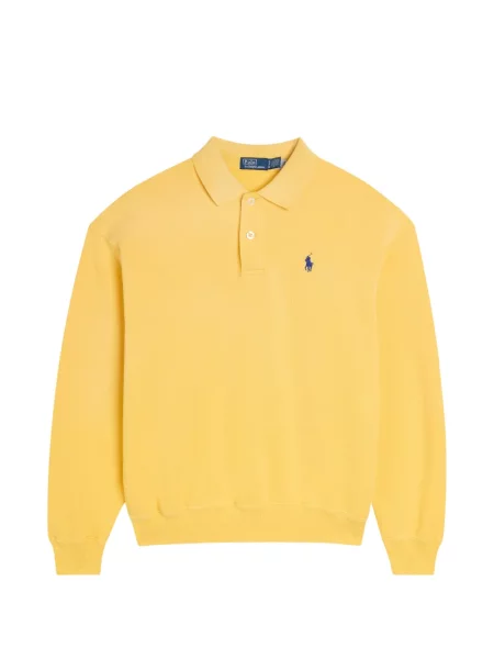 Patentni zatvarač na pola hlače Polo Ralph Lauren karirane s vezom žuta