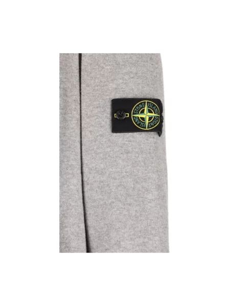 Sweter Stone Island wełniany z kamieniami szary