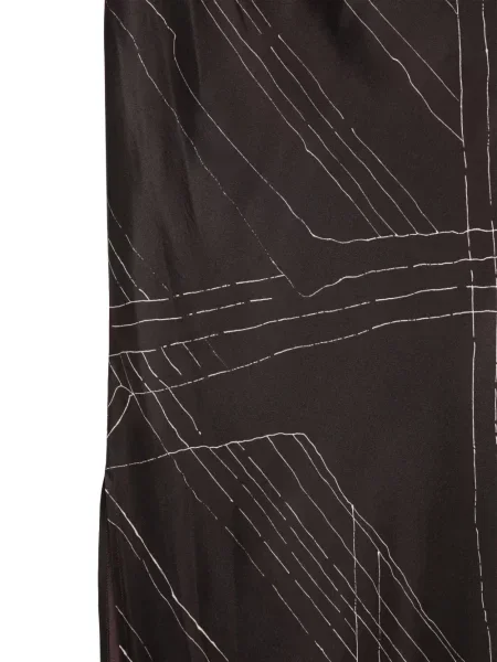 Rochie maxi Alysi asimetrică maro