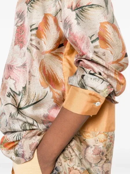 Cămașă Pierre-louis Mascia cu model floral portocaliu