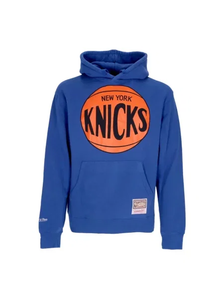 Bluza z kapturem Mitchell & Ness z kapturem z logo niebieska