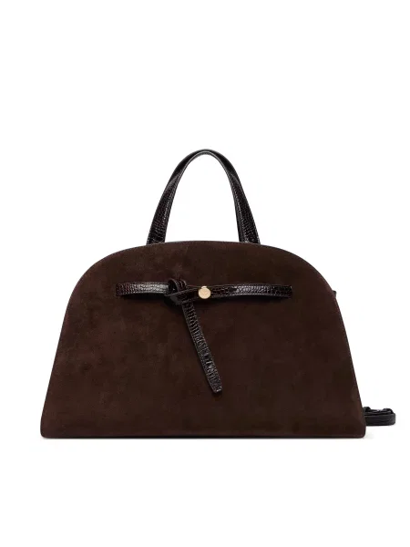 Torbica Tory Burch Romy Suede Bauletto Tamno smeđa