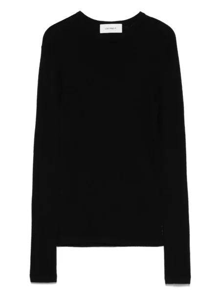 Pulover Lisa Yang cu decolteu rotund negru